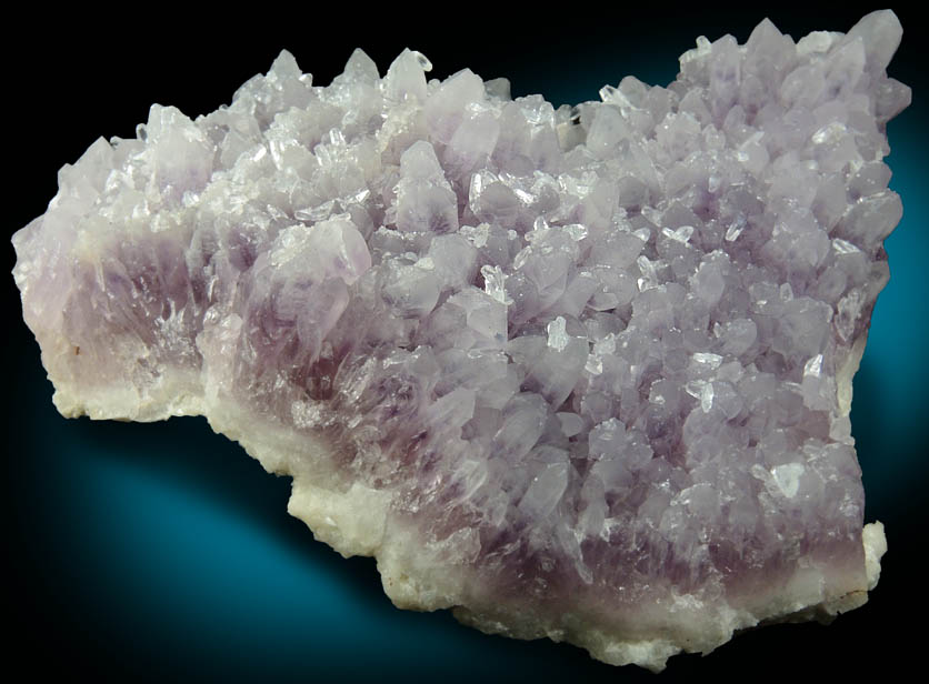 Quartz var. Amethyst Quartz with Calcite from Veta Madre Mining District, Guanajuato, Mexico