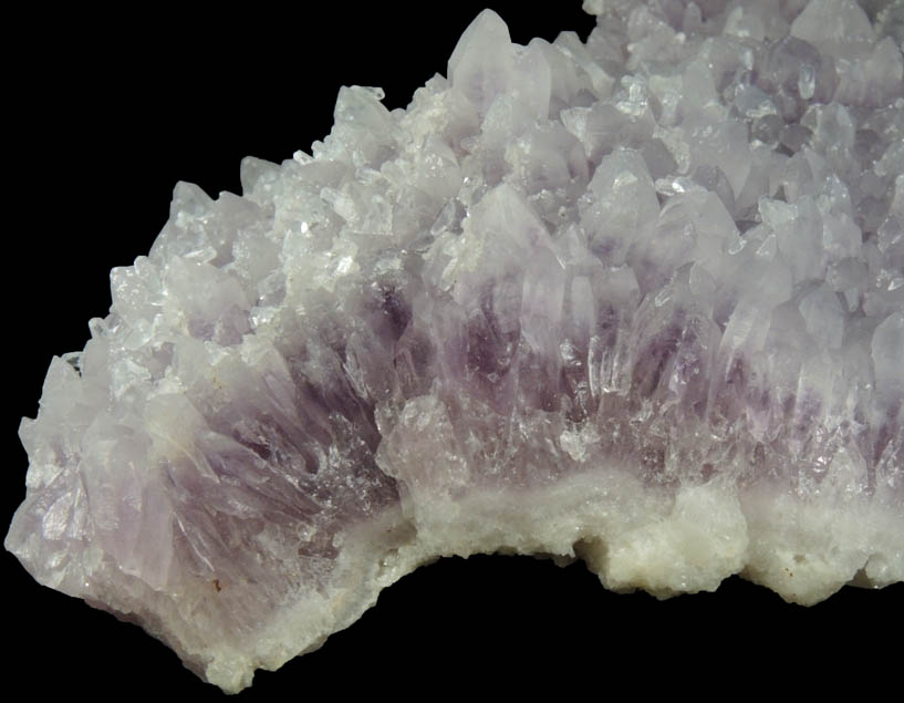 Quartz var. Amethyst Quartz with Calcite from Veta Madre Mining District, Guanajuato, Mexico