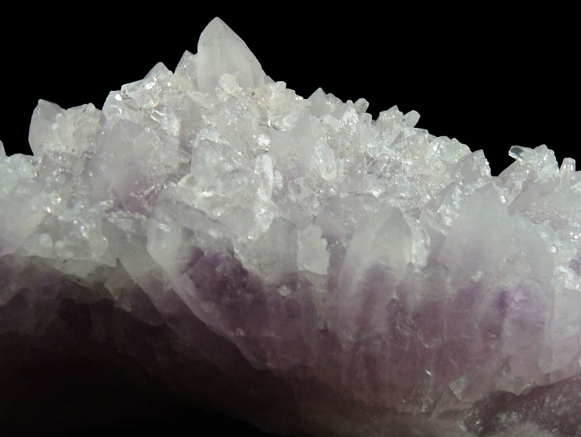 Quartz var. Amethyst Quartz with Calcite from Veta Madre Mining District, Guanajuato, Mexico