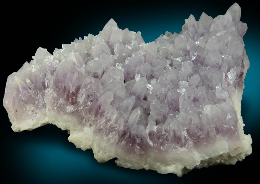 Quartz var. Amethyst Quartz with Calcite from Veta Madre Mining District, Guanajuato, Mexico