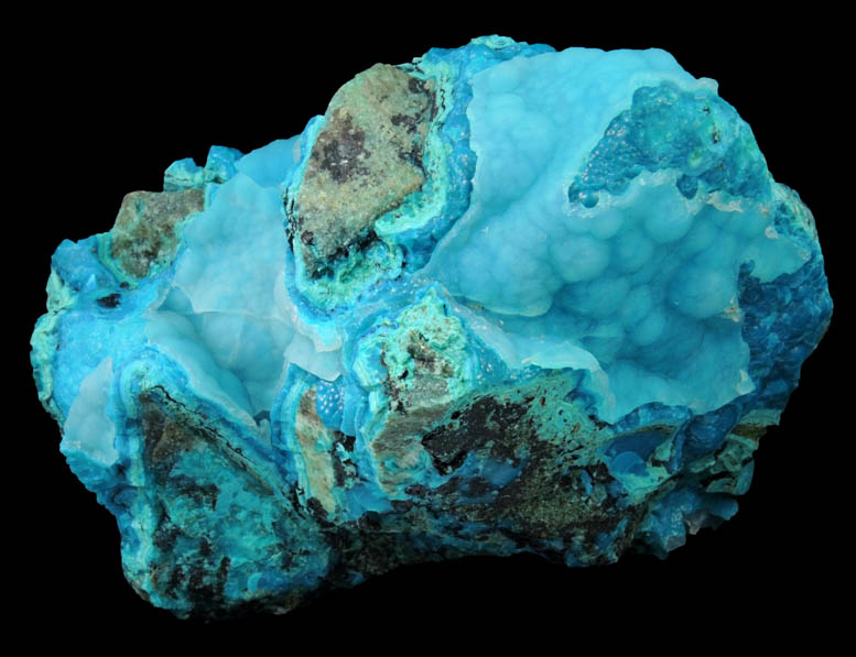 Chrysocolla with Quartz coating from Inspiration Mine, Globe-Miami District, Gila County, Arizona