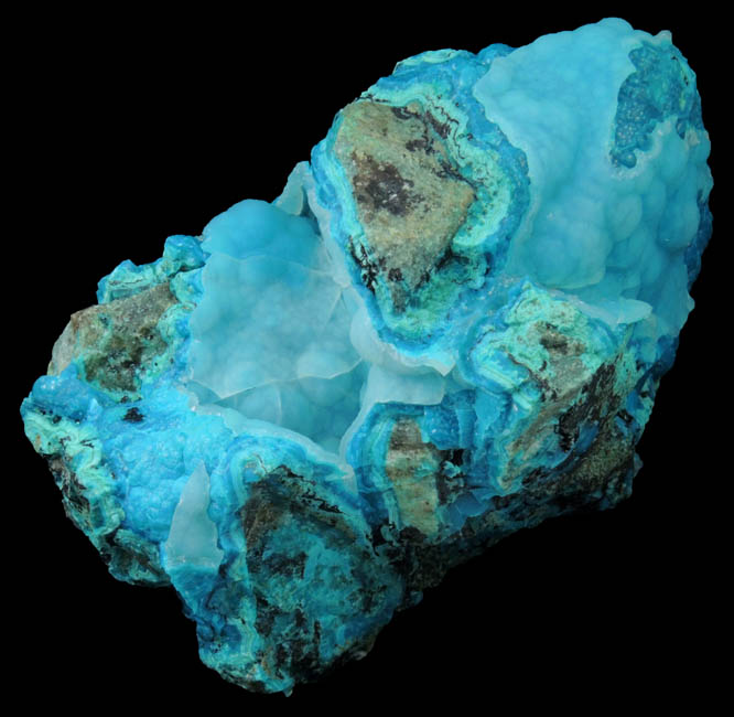 Chrysocolla with Quartz coating from Inspiration Mine, Globe-Miami District, Gila County, Arizona