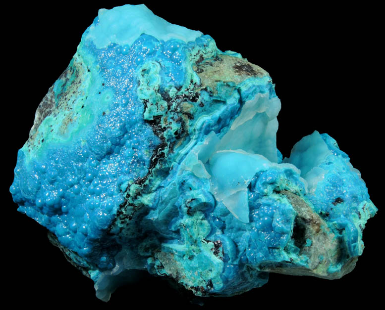 Chrysocolla with Quartz coating from Inspiration Mine, Globe-Miami District, Gila County, Arizona