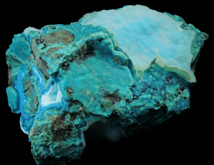 Chrysocolla with Quartz coating from Inspiration Mine, Globe-Miami District, Gila County, Arizona