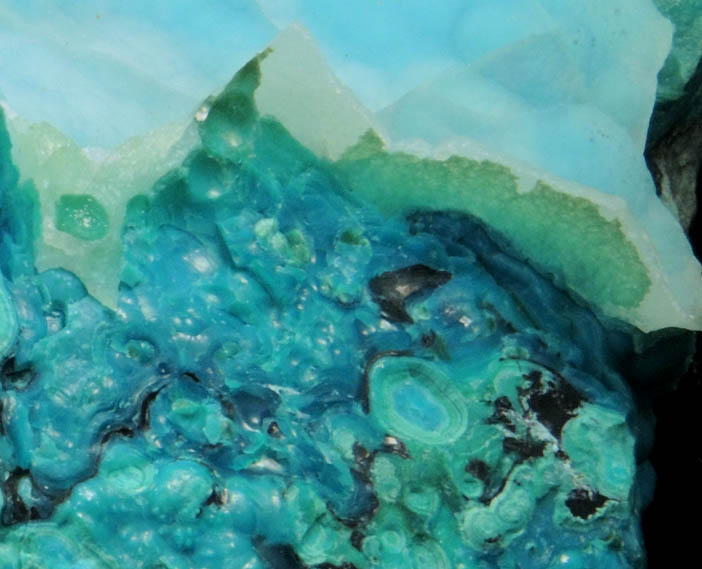 Chrysocolla with Quartz coating from Inspiration Mine, Globe-Miami District, Gila County, Arizona