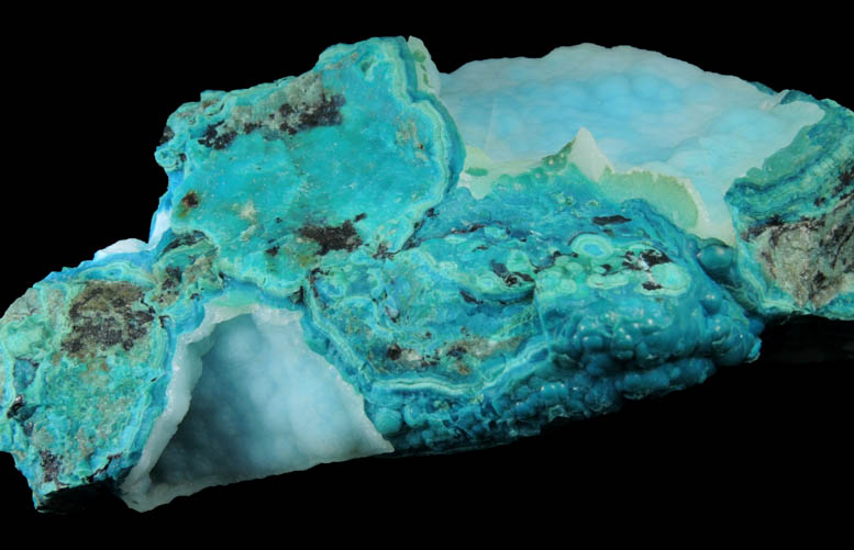 Chrysocolla with Quartz coating from Inspiration Mine, Globe-Miami District, Gila County, Arizona