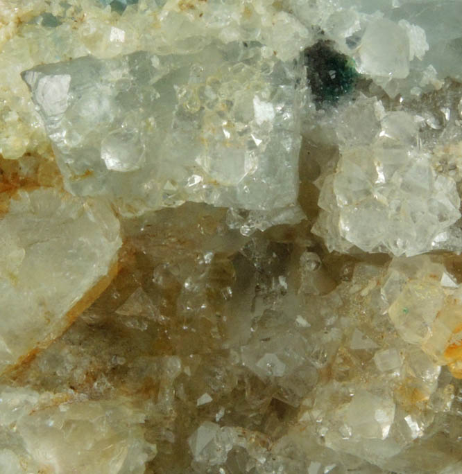 Linarite over Fluorite with Quartz from Blanchard Mine, Hansonburg District, 8.5 km south of Bingham, Socorro County, New Mexico