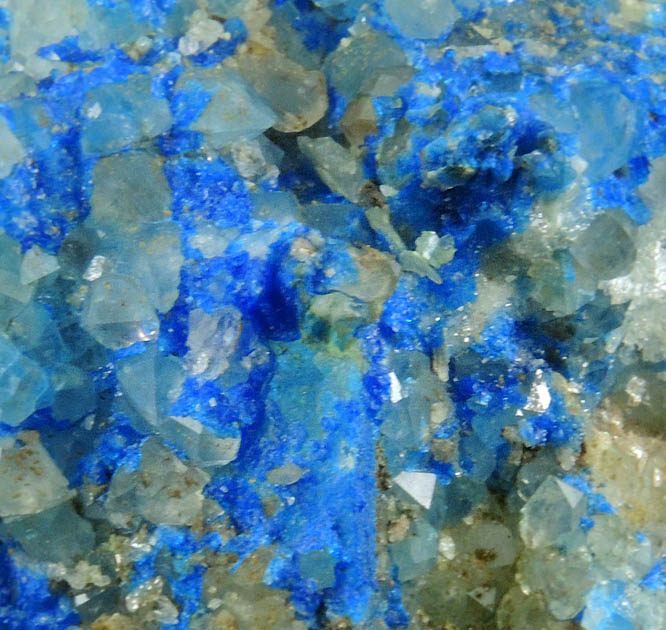 Linarite over Fluorite with Quartz from Blanchard Mine, Hansonburg District, 8.5 km south of Bingham, Socorro County, New Mexico