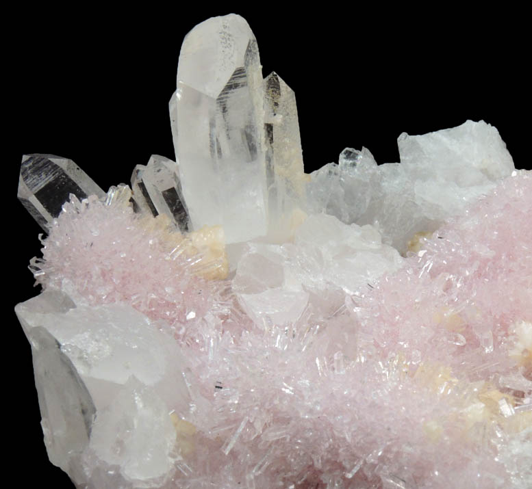 Quartz and Calcite over Rhodochrosite from Cavnic Mine (Kapnikbanya), Maramures, Romania