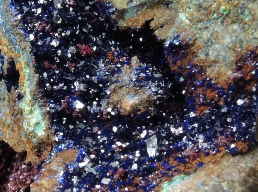 Azurite and Cuprite from Ray Mine, Mineral Creek District, Pinal County, Arizona