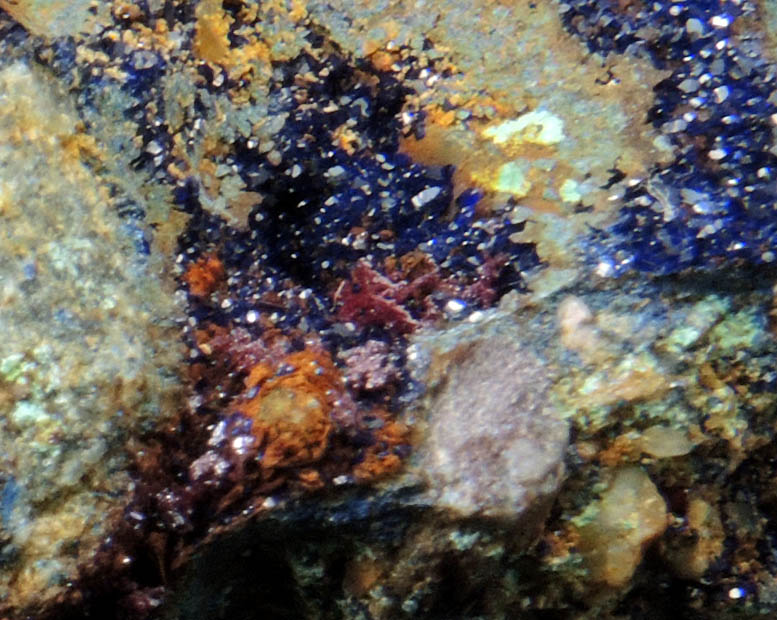 Azurite and Cuprite from Ray Mine, Mineral Creek District, Pinal County, Arizona