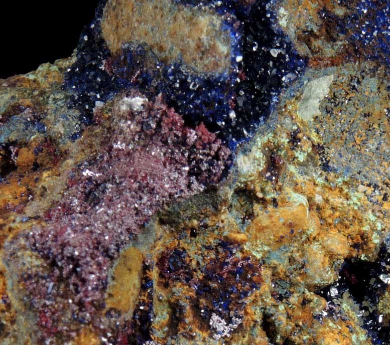 Azurite and Cuprite from Ray Mine, Mineral Creek District, Pinal County, Arizona