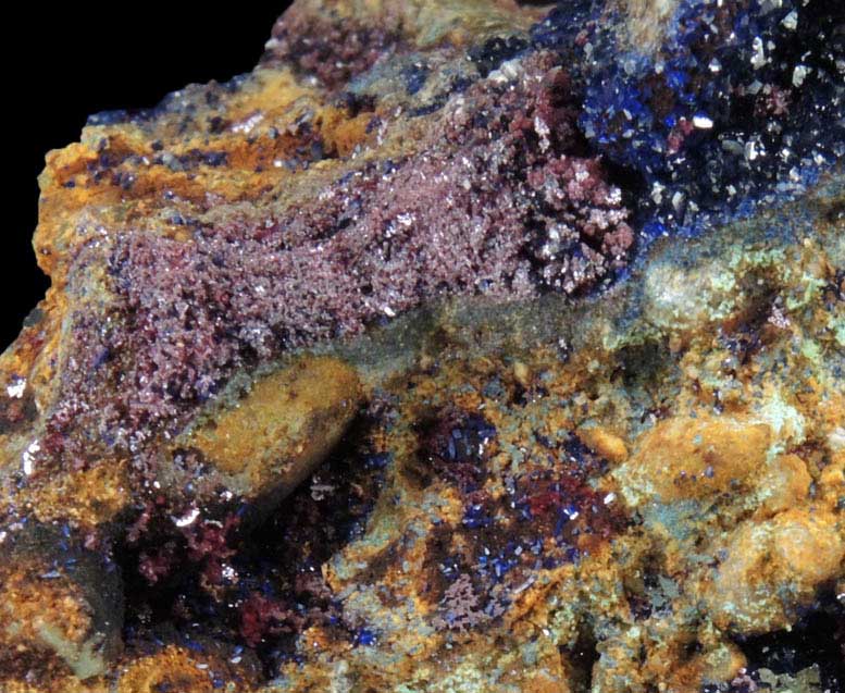 Azurite and Cuprite from Ray Mine, Mineral Creek District, Pinal County, Arizona