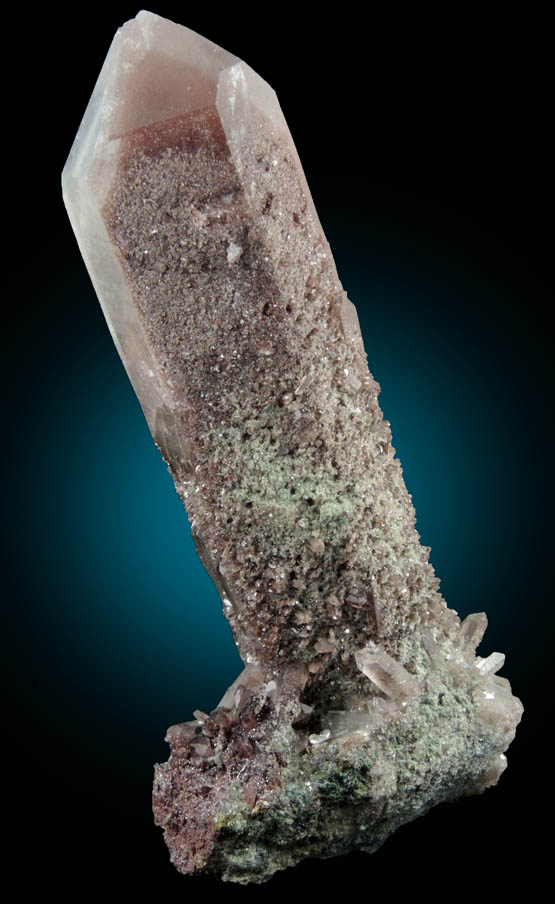 Quartz with Hematite and Chlorite inclusions (with phantom-growth zoning) from Messina Mine, Limpopo Province, South Africa