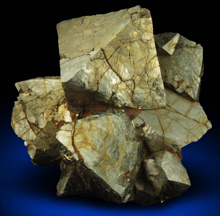 Pyrite (exhibiting post-crystallization deformation) from Otjihase Mine, 18 km NE of Windhoek, Namibia