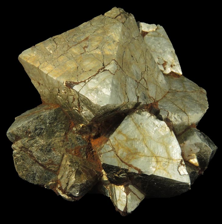 Pyrite (exhibiting post-crystallization deformation) from Otjihase Mine, 18 km NE of Windhoek, Namibia