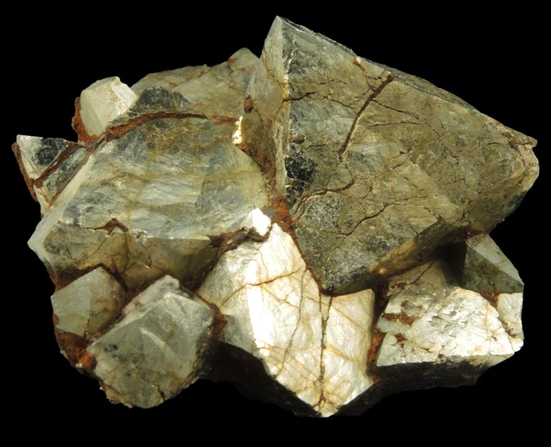 Pyrite (exhibiting post-crystallization deformation) from Otjihase Mine, 18 km NE of Windhoek, Namibia