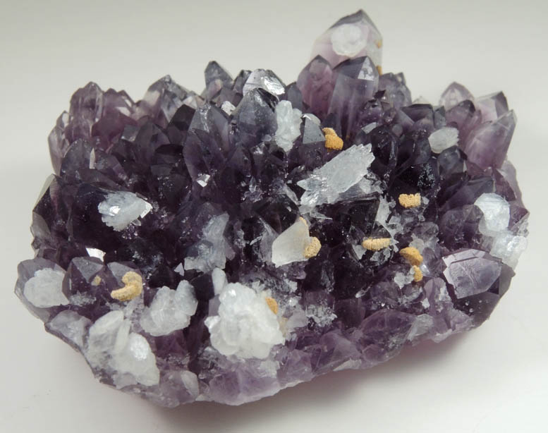 Quartz var. Amethyst with Calcite and Dolomite from Veta Madre Mining District, Guanajuato, Mexico