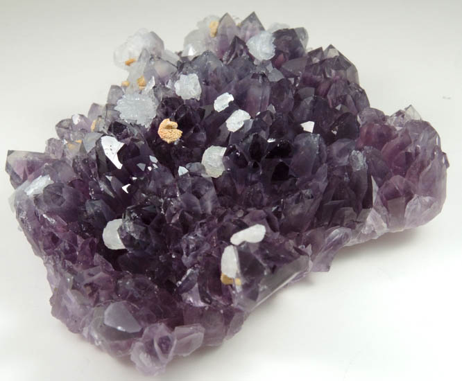 Quartz var. Amethyst with Calcite and Dolomite from Veta Madre Mining District, Guanajuato, Mexico