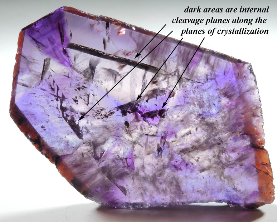 Quartz var. Amethyst (zoned crystal slice) from Hyderabad, Andhra Pradesh, India