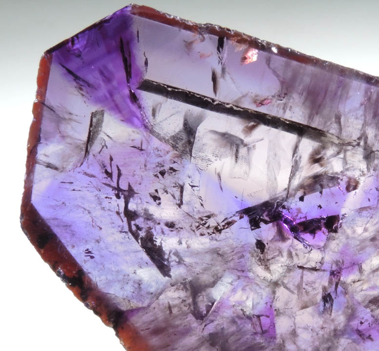 Quartz var. Amethyst (zoned crystal slice) from Hyderabad, Andhra Pradesh, India