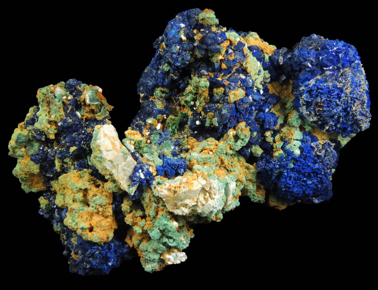 Azurite on Malachite from Apex Mine, Tutsagubet District, Washington County, Utah