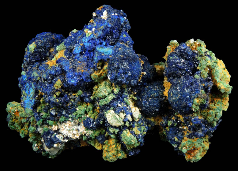 Azurite on Malachite from Apex Mine, Tutsagubet District, Washington County, Utah