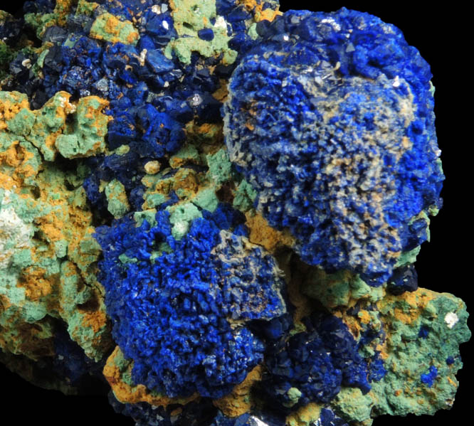 Azurite on Malachite from Apex Mine, Tutsagubet District, Washington County, Utah