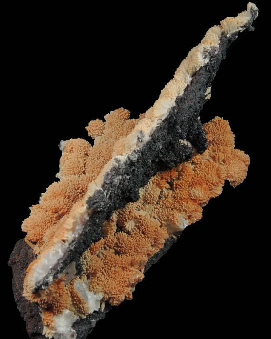 Calcite on Hematite with Manganoan Calcite from Montreal Mine, Gogebic Iron Range, Iron County, Wisconsin