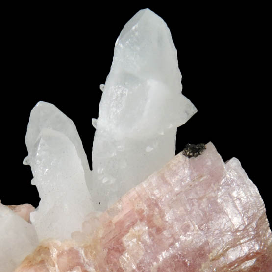 Quartz on Rhodochrosite from Emma Mine, Butte District, Summit Valley, Silver Bow County, Montana