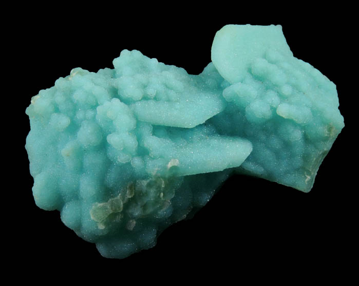 Chrysocolla pseudomorphs after Azurite from Inspiration Mine, Globe-Miami District, Gila County, Arizona