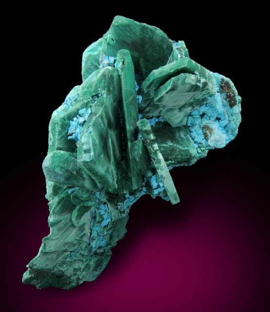 Chrysocolla pseudomorphs after Azurite from Inspiration Mine, Globe-Miami District, Gila County, Arizona