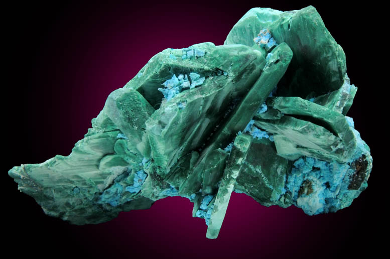 Chrysocolla pseudomorphs after Azurite from Inspiration Mine, Globe-Miami District, Gila County, Arizona