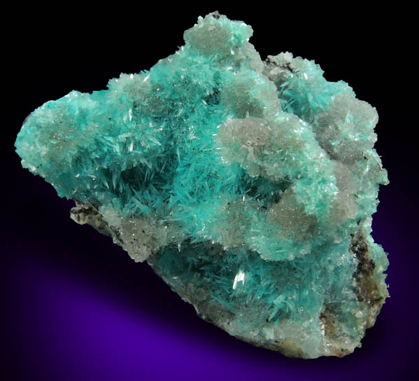 Aurichalcite on Hemimorphite from 79 Mine, Banner District, near Hayden, Gila County, Arizona