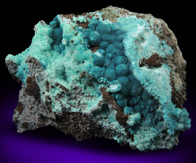 Rosasite over Aurichalcite from Silver Bill Mine, Courtland-Gleeson District, Cochise County, Arizona