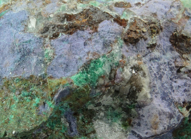 Fluorite, Quartz, Chrysocolla from High Ore Mine, Miners Basin District, Grand County, Utah