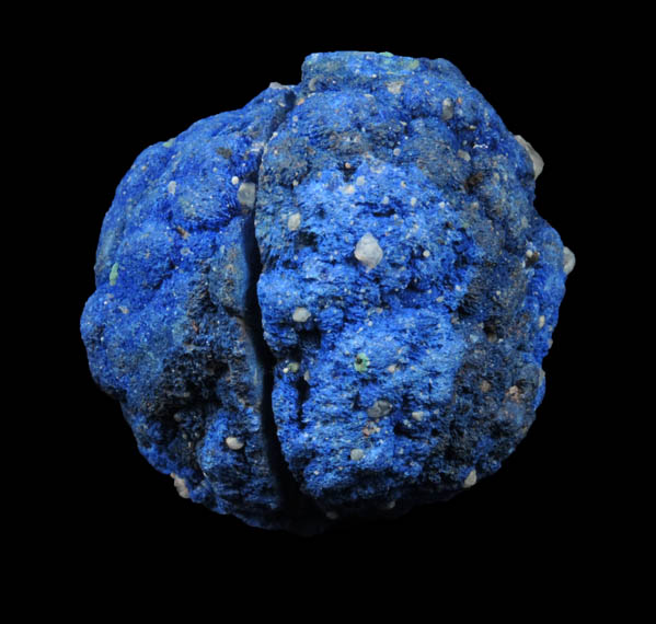 Azurite nodule with Malachite replacement core from Blueball Mine, Globe-Miami District, Gila County, Arizona