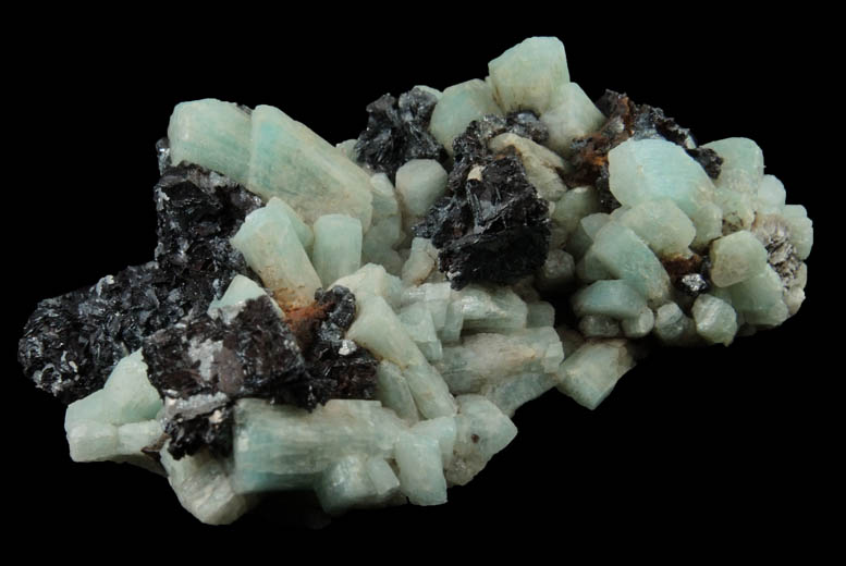 Microcline var. Amazonite with Hematite pseudomorphs after Siderite from Bear Creek, Pike's Peak Batholith, El Paso County, Colorado