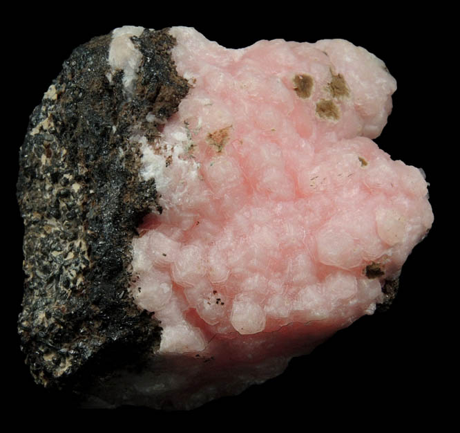 Rhodochrosite on Sphalerite from Remedios Mine, Taxco, Guerrero, Mexico