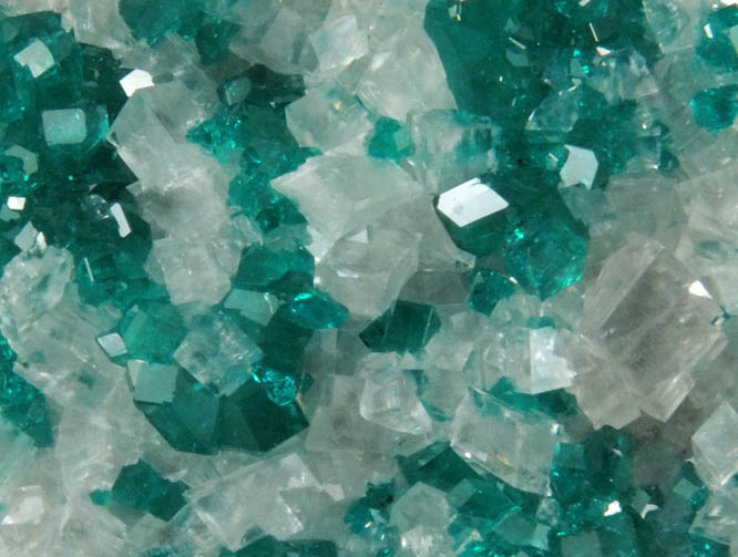 Dioptase on Calcite from Tsumeb Mine, Otavi-Bergland District, Oshikoto, Namibia