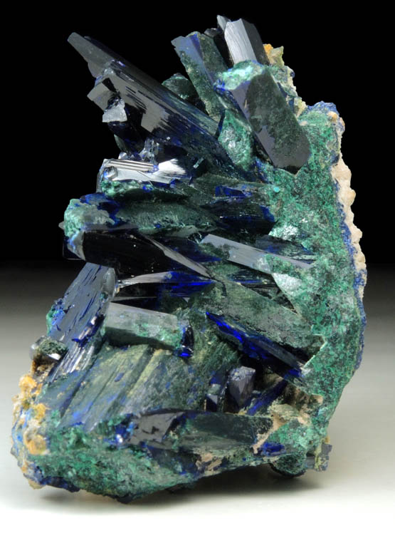 Azurite partially altered to Malachite from Tsumeb Mine, Otavi-Bergland District, Oshikoto, Namibia