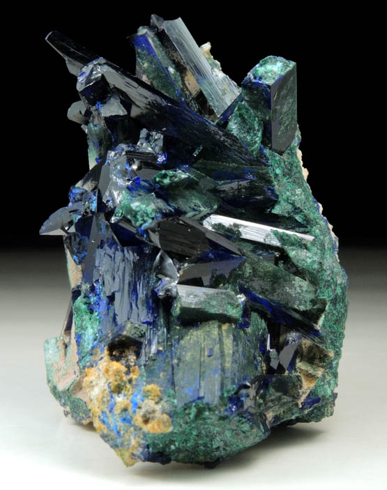 Azurite partially altered to Malachite from Tsumeb Mine, Otavi-Bergland District, Oshikoto, Namibia