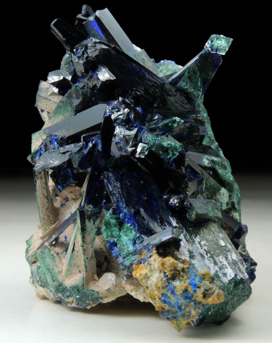 Azurite partially altered to Malachite from Tsumeb Mine, Otavi-Bergland District, Oshikoto, Namibia