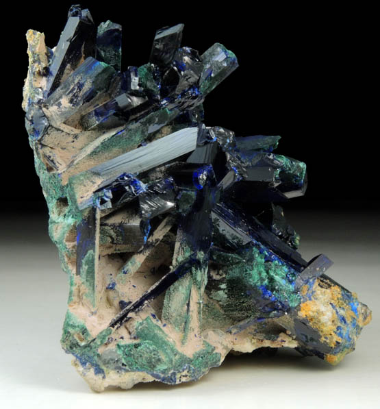 Azurite partially altered to Malachite from Tsumeb Mine, Otavi-Bergland District, Oshikoto, Namibia