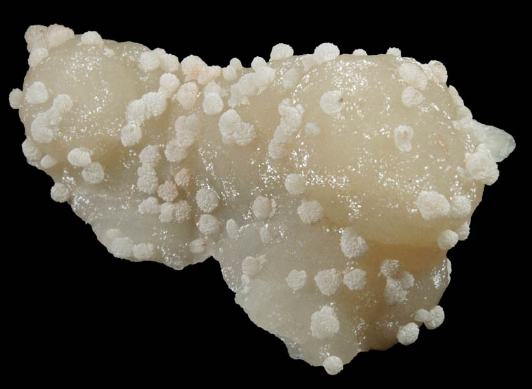 Calcite on Smithsonite from Berg Aukas Mine, 16 km ENE of Grootfontein, Otavi Mountain Land, Namibia