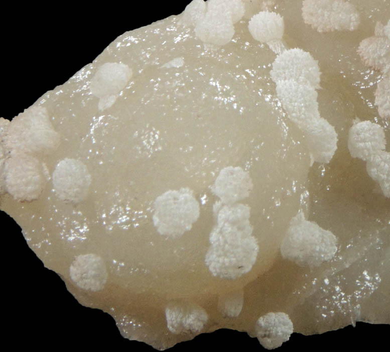 Calcite on Smithsonite from Berg Aukas Mine, 16 km ENE of Grootfontein, Otavi Mountain Land, Namibia