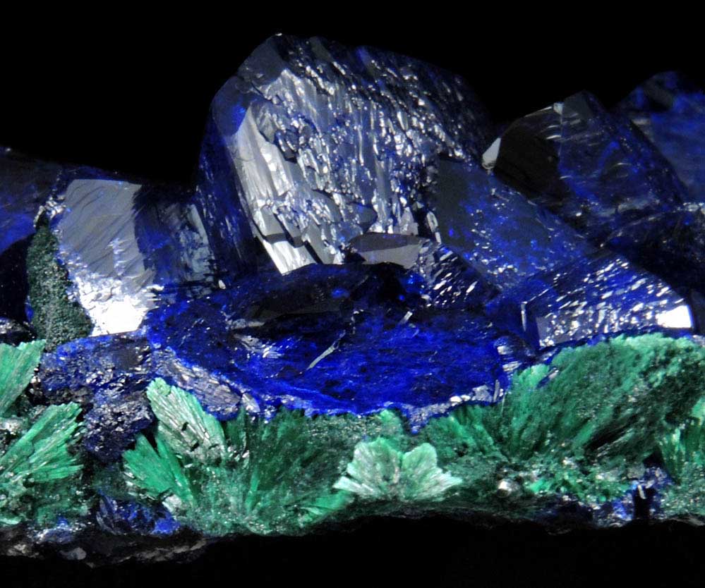 Azurite partially altered to Malachite from Milpillas Mine, Cuitaca, Sonora, Mexico