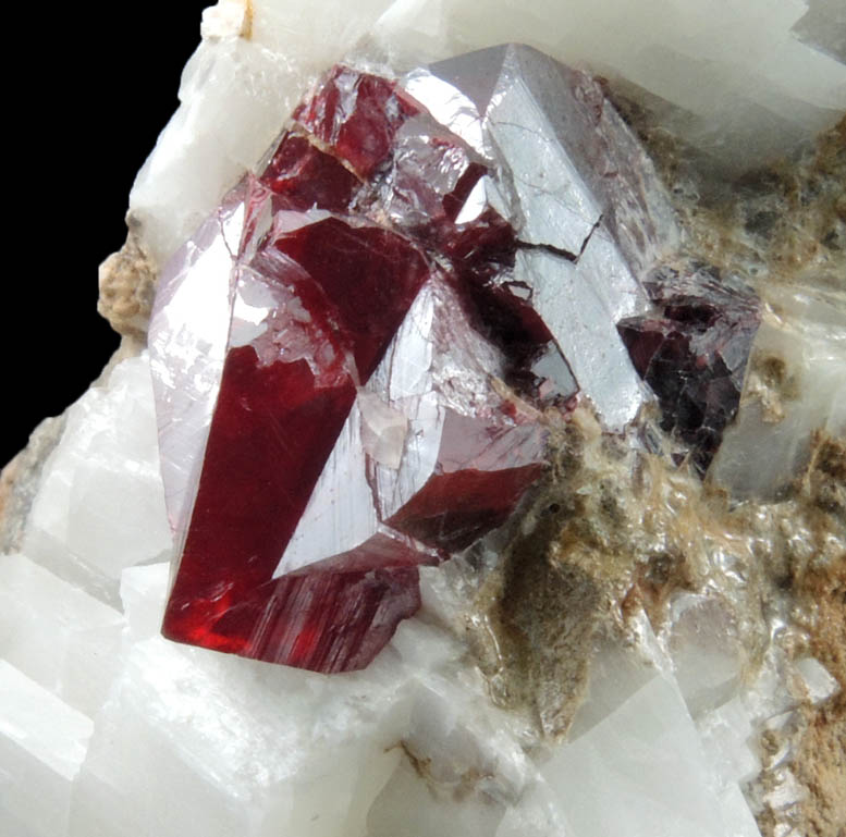 Cinnabar in Calcite from Red Bird Mine, Antelope Springs District, 24 km east of Lovelock, Pershing County, Nevada