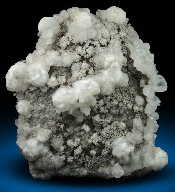 Analcime with Stilbite and Calcite on Quartz from New Street Quarry, Paterson, Passaic County, New Jersey