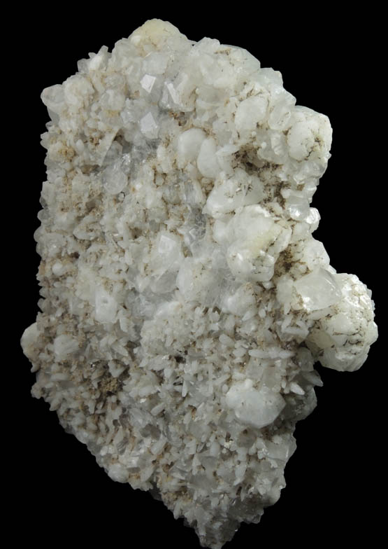Analcime with Stilbite and Calcite on Quartz from New Street Quarry, Paterson, Passaic County, New Jersey